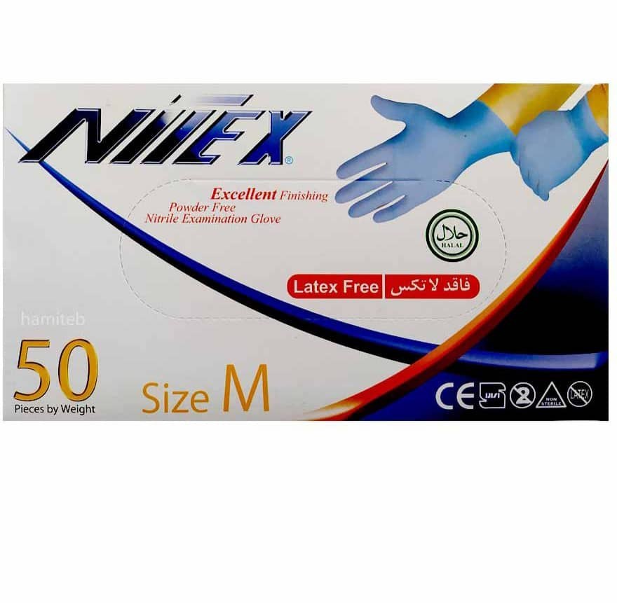 دستکش نیتریل 50 عددی سایز M