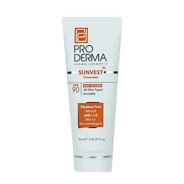 پرودرما کرم ضد افتاب انواع پوست بی رنگ spf 90