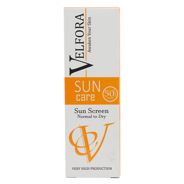 کرم ضد آفتاب بی رنگ SPF50 مناسب پوست خشک و نرمال ولفورا