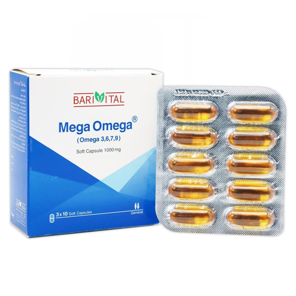 کپسول مگا امگا 9 7 6 3 باری ویتال 1000 میلی گرم 