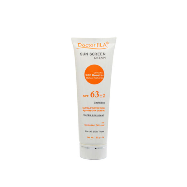کرم ضدآفتاب بی رنگ دکتر ژیلا با SPF 63