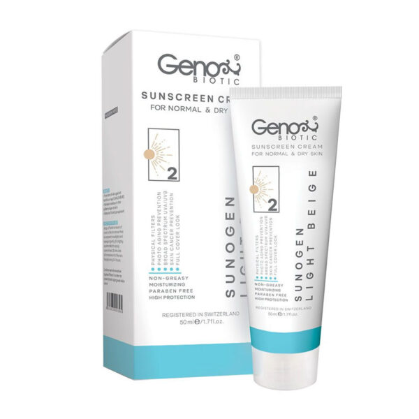 ضد آفتاب بژ روشن 2 پوست خشک SPF50 ژنو