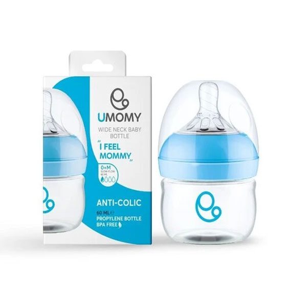 شیشه شیر دهانه عریض پروپیلن 60 میلی لیتر یومامی کد 100 و 101