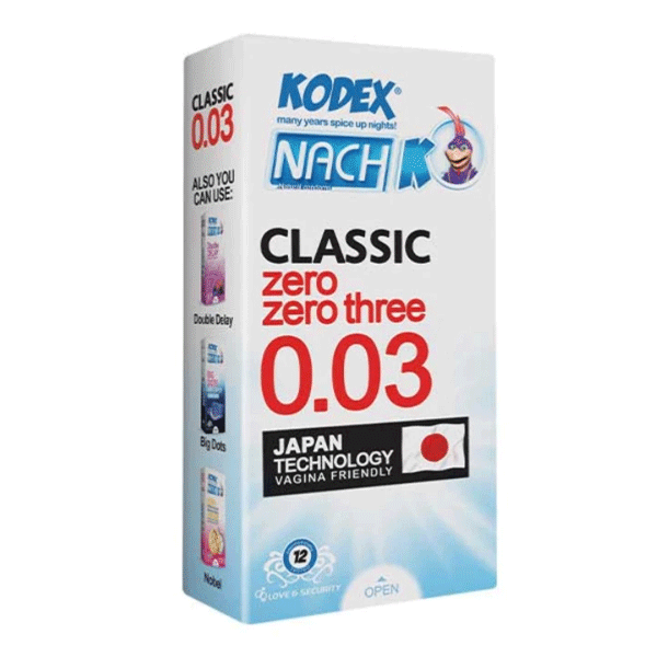 کاندوم نازک کلاسیک 0.03 ناچ کدکس 10 عددی