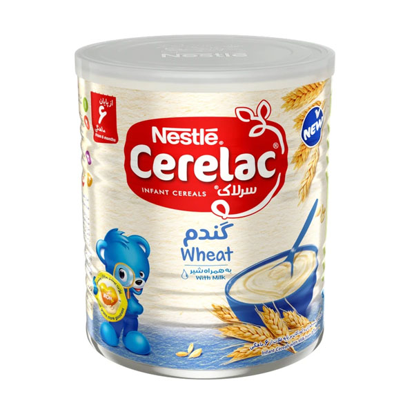 سرلاک گندم به همراه شیر نستله مناسب کودکان از پایان 6 ماهگی 400 گرم