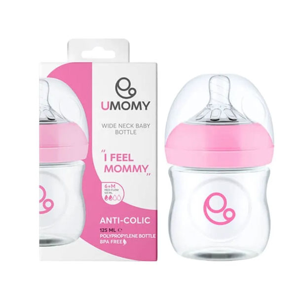 شیشه شیر یومامی مدل دهانه عریض حجم 125 میلی لیتر کد 104 و 103