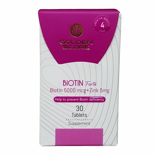 قرص بیوتین فورته گلدن اسکور 5000 میکروگرم 30 عدد