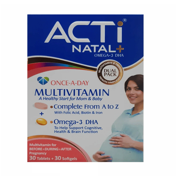 قرص اکتی ناتال پلاس امگا 3 ابیان دارو بسته 60 عددی